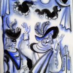 Г.А.В. Траугот. Иллюстрация к комедии Ростана Э. «Сиpaно де Бержерак». 1972. Бумага, акварель, тушь