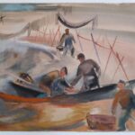 Г.Н. Траугот . Улов. Конец 1920-х – начало 1930-х. Бумага, акварель