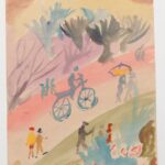 Вера Павловна Янова. В парке. 1950-е. Бум., акварель