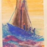 Вера Павловна Янова. Лодка на воде. 1930-е. Бум., акварель, пастель