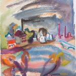 Вера Павловна Янова. Осенний пейзаж 2. 1970-е. Бум., акварель