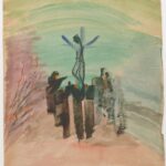 Вера Павловна Янова. Голгофа 2. 1960-е. Бум., акварель