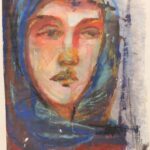 Вера Павловна Янова. Автопортрет. Первая половина 1940-х. Бум., акварель