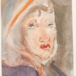 Вера Павловна Янова. Автопортрет. 1940-е. Бум., акварель