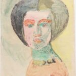 Вера Павловна Янова. Женский образ  (Автопортрет). Начало 1950-х. Бум., акварель