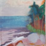Вера Павловна Янова. Сосны и камни на берегу. Конец 1930-х. Бум., акварель, пастель