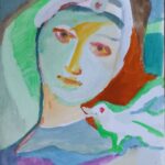 Вера Павловна Янова. Богородица. 2004. Бум., акварель