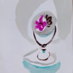 Вера Павловна Янова. Цветок в рюмке. 2004. Бум., акварель