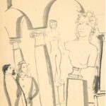 В музее. 1990-е. Бумага, акварель
